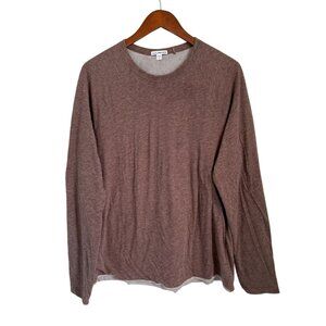 James Perse Double Layer Crewneck Knit Shirt Cotton/Poly/Linen Made in Japan - M